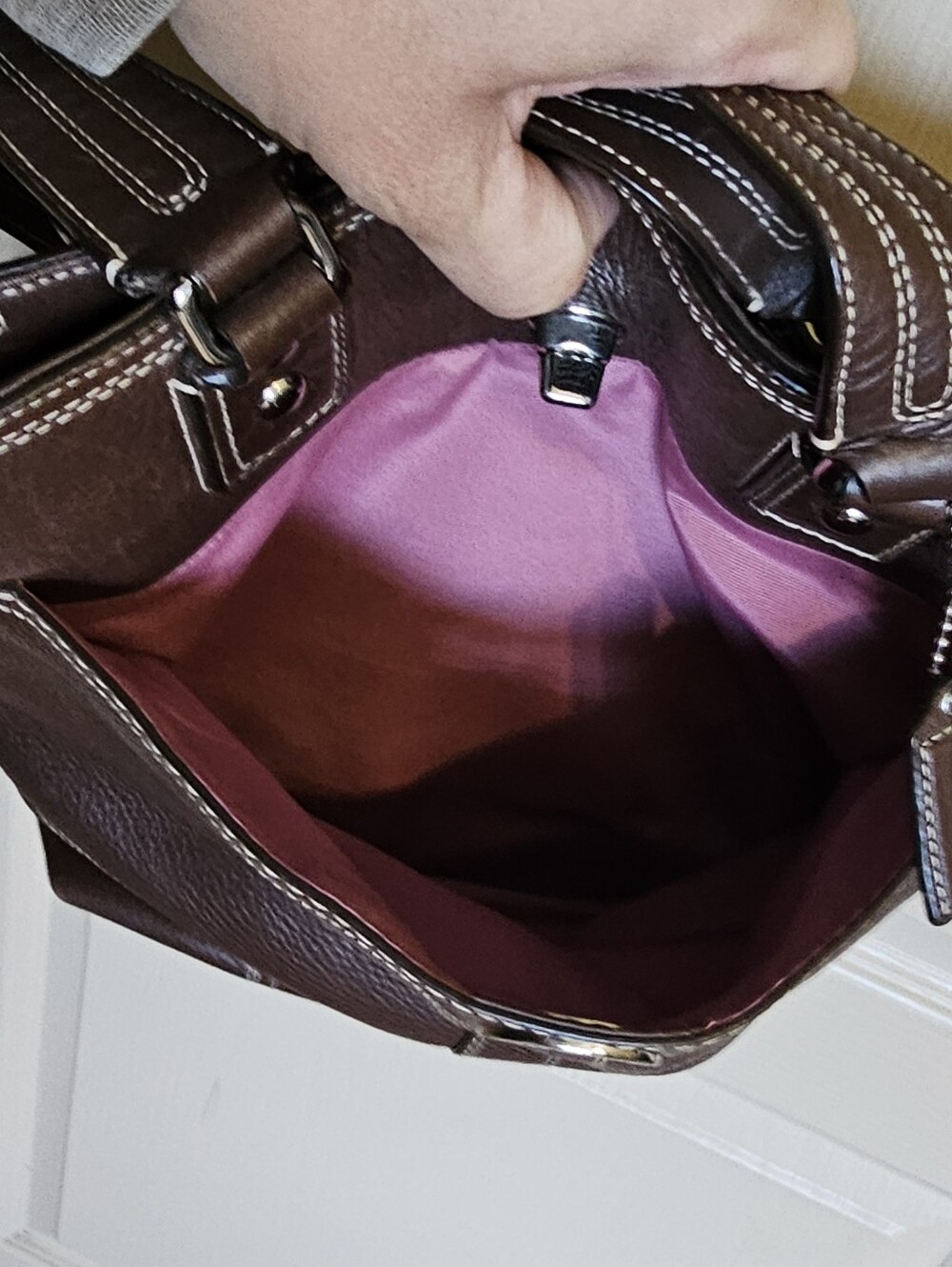 Vintage Coach Hamilton Hampton Legacy Shoulder Tote Dark Brown Pebbled Leather - Picture 13 of 13